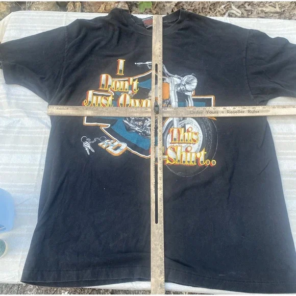 1990 Harley Davidson I Don't Just Own This T-Shirt Pompton Plains NJ Hanes XL US - Picture 12 of 14